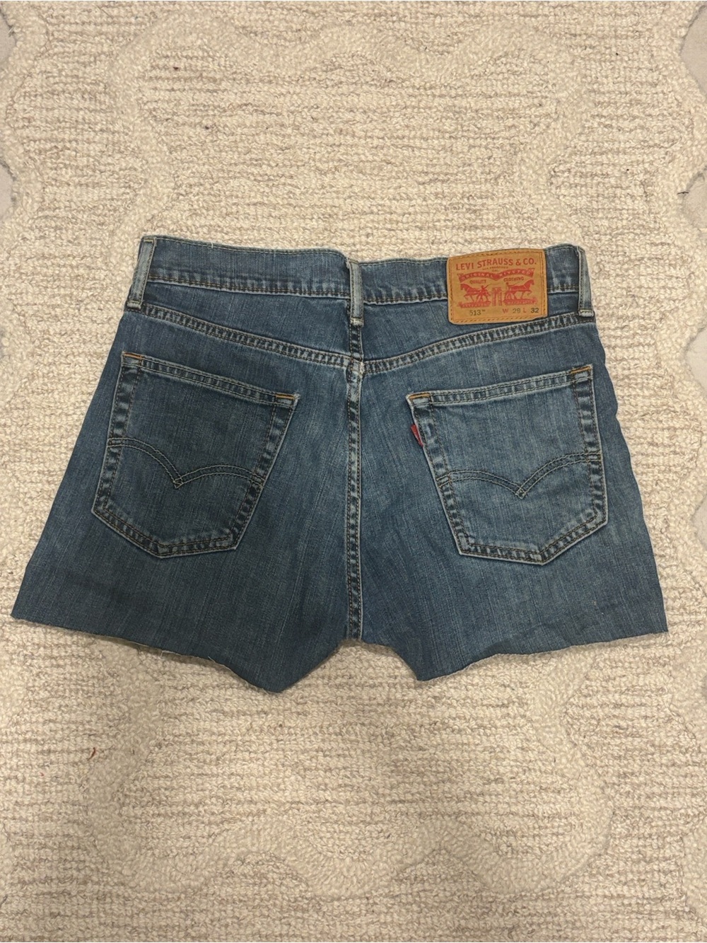 Levi's Women's Blue Denim Cutoff Shorts - Classic Back Pocket Style